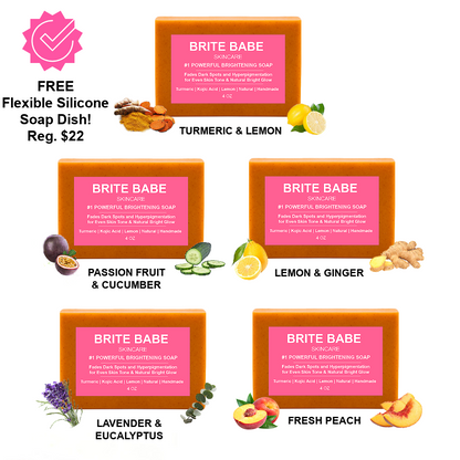10-in-1 Powerful Brightening Soap (Face & Body) – Ultimate GLOW SET (5 Natural Scents)